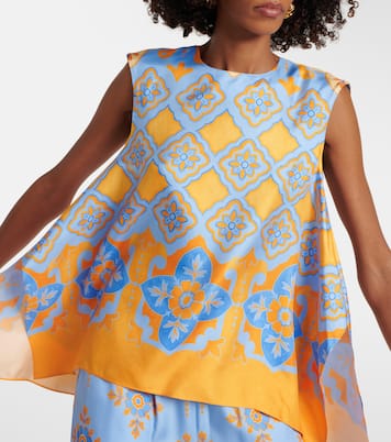 Bedrucktes Top San Carlo aus Seiden-Twill | La DoubleJ