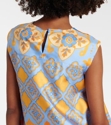 Bedrucktes Top San Carlo aus Seiden-Twill | La DoubleJ