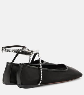 Bailarinas Ane de malla con cristales | Amina Muaddi