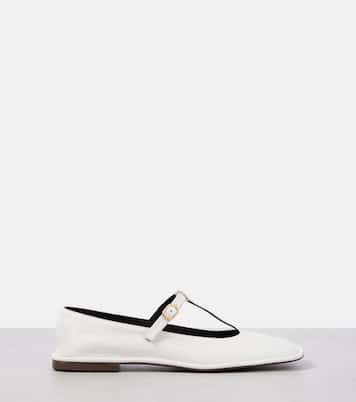 Square T-Strap leather ballet flats | The Row