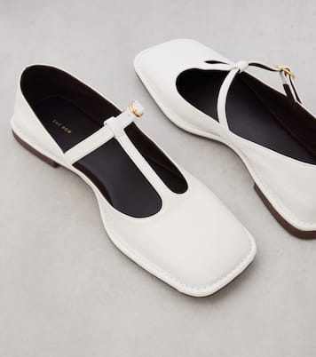 Square T-Strap leather ballet flats | The Row