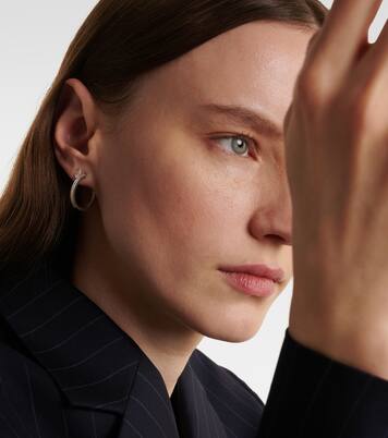 Serti Sur Vide 18kt white gold single hoop earring with diamonds | Repossi