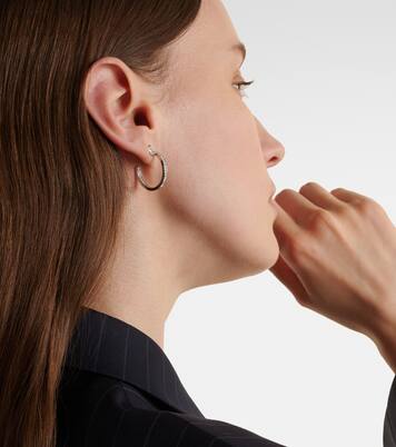 Serti Sur Vide 18kt white gold single hoop earring with diamonds | Repossi