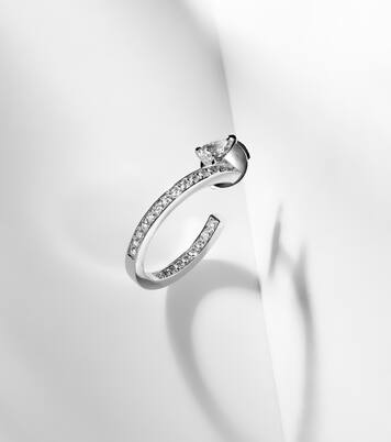 Serti Sur Vide 18kt white gold single hoop earring with diamonds | Repossi