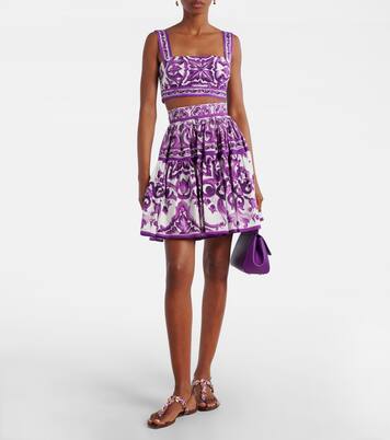 Top Majolica de popelín de algodón | Dolce&Gabbana