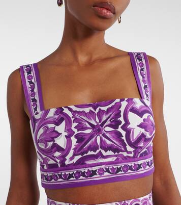 Top Majolica de popelín de algodón | Dolce&Gabbana
