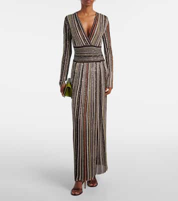 Robe aus Häkelstrick mit Pailletten | Missoni