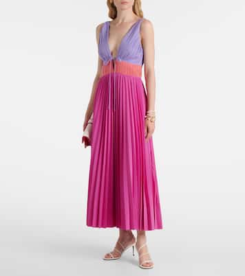 Stephanie pleated poplin midi dress | Simkhai