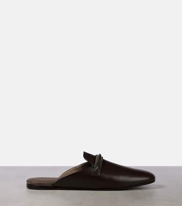 Slippers Monili aus Leder | Brunello Cucinelli