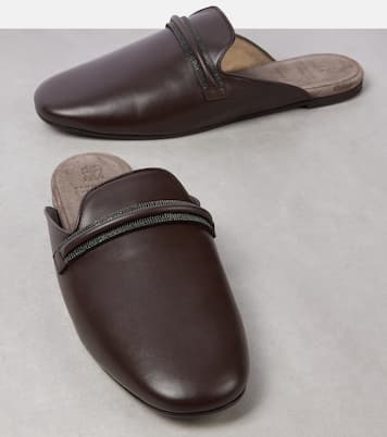 Slippers Monili aus Leder | Brunello Cucinelli