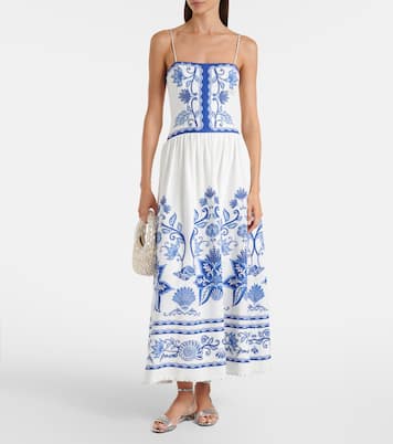 Bedrucktes Maxikleid aus einem Leinengemisch | Farm Rio