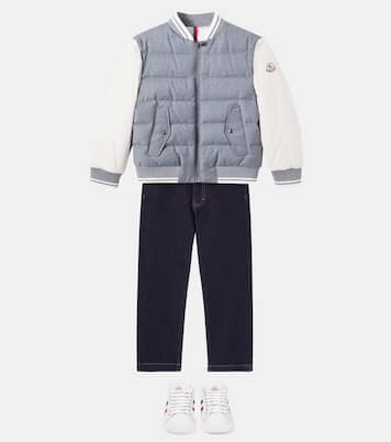Alvaro wool flannel down varsity jacket | Moncler Enfant