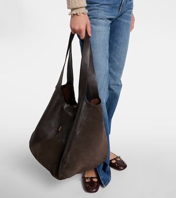 Bolso al hombro Chloé Balloon Medium de piel y ante | Chloé