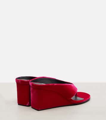 Cube 75 velvet wedge thong sandals | Alaïa