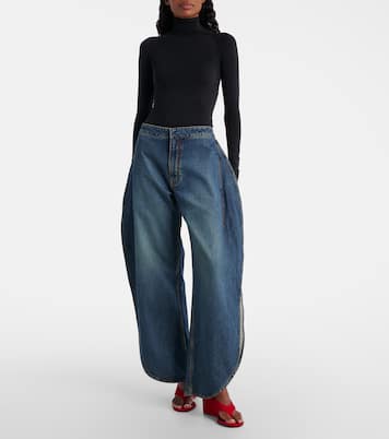 Cube 75 velvet wedge thong sandals | Alaïa