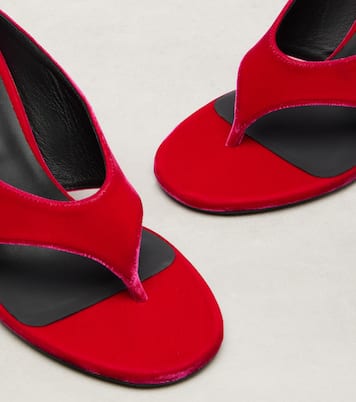 Cube 75 velvet wedge thong sandals | Alaïa