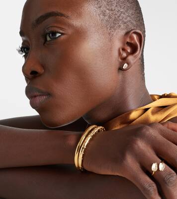 Orecchini piccoli in oro 18kt con diamanti  | Anita Ko