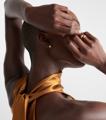 Orecchini piccoli in oro 18kt con diamanti  | Anita Ko