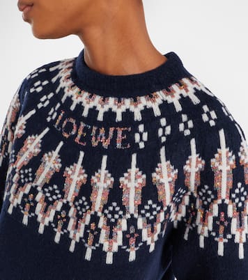 Fair Isle sequined wool-blend sweater | Loewe