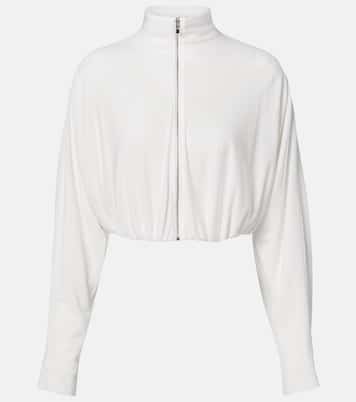 Draped mockneck jersey jacket | Alaïa