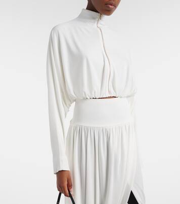 Draped mockneck jersey jacket | Alaïa