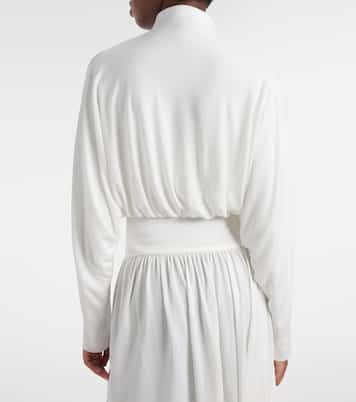 Draped mockneck jersey jacket | Alaïa