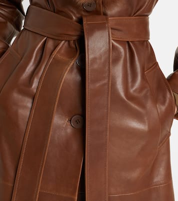 Dakota shearling-trimmed leather coat | Nour Hammour