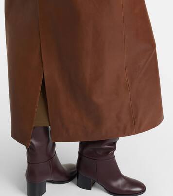 Dakota shearling-trimmed leather coat | Nour Hammour