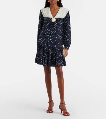 Valetta polka-dot silk crêpe minidress | Rixo