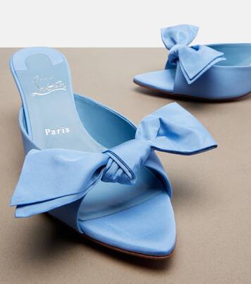 Mulazee bow-detail silk taffeta mules | Christian Louboutin
