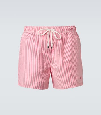 Striped seersucker swim trunks | Zegna