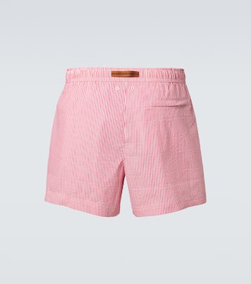 Striped seersucker swim trunks | Zegna