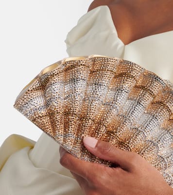 Clutch Origami Fan mit Kristallen | Judith Leiber Couture