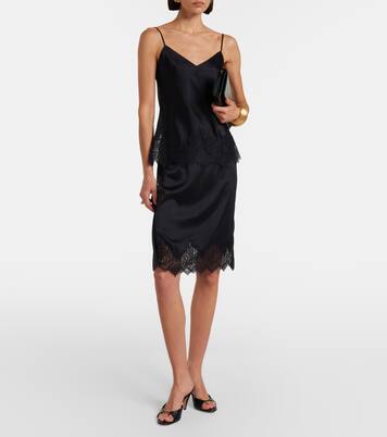 Thea lace-trimmed silk midi skirt | Nili Lotan