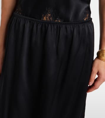 Thea lace-trimmed silk midi skirt | Nili Lotan