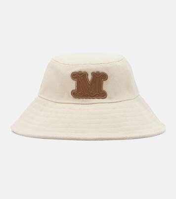 Gondola leather-trimmed canvas bucket hat  | Max Mara