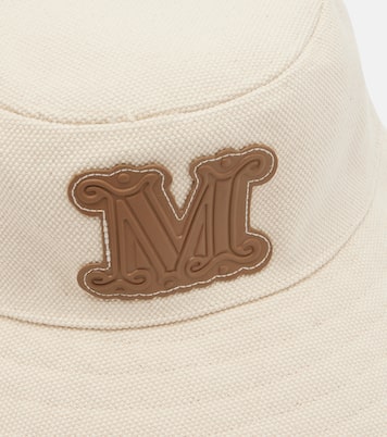 Gondola leather-trimmed canvas bucket hat  | Max Mara
