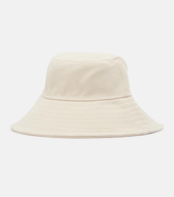 Gondola leather-trimmed canvas bucket hat  | Max Mara