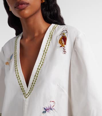 Camelia embroidered cotton minidress | Alémais