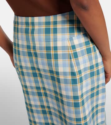 Checked cotton poplin pencil skirt | Prada