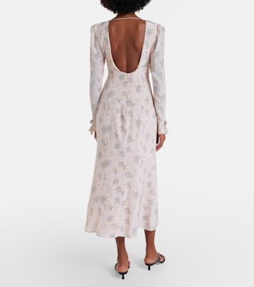Floral open-back silk midi dress | Alessandra Rich