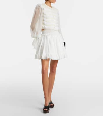 Ruffled poplin miniskirt | Balmain