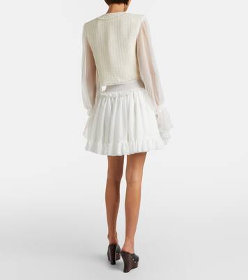 Ruffled poplin miniskirt | Balmain