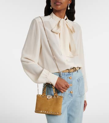 Rockstud Mini suede tote bag | Valentino Garavani