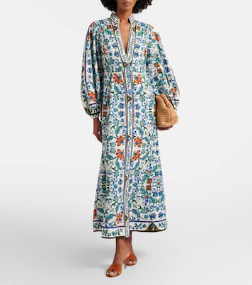 Flora Tile linen-blend maxi dress | Farm Rio