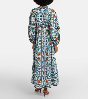Flora Tile linen-blend maxi dress | Farm Rio