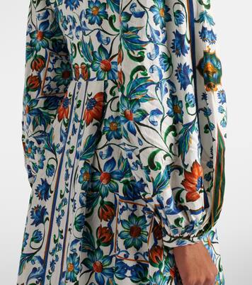 Flora Tile linen-blend maxi dress | Farm Rio