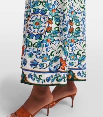 Flora Tile linen-blend maxi dress | Farm Rio