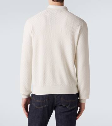 Cotton, silk, and cashmere polo sweater | Brioni
