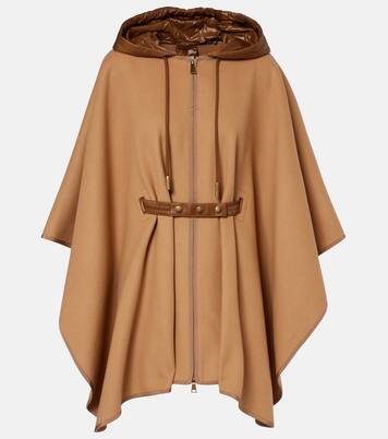 Belted wool-blend cape | Moncler